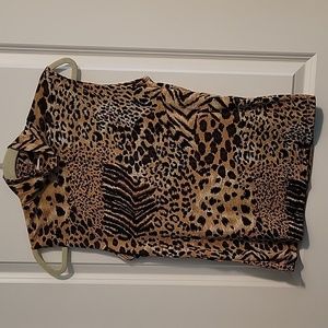 KC Steven's animal print mock neck tank